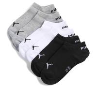 PUMA Kinder Sneakersocken Plain Sneaker 3P, 3er Pack, Logo, Schwarz/Weiß/Grau, Größe 31-34