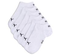 PUMA 6 Paar Unisex Herren Damen Sportsocken Kurzsocken Sneaker Socken, Farbe:Weiß, Größe:47-49, Artikel:-300 white
