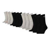 PUMA Herren Damen Crew Sportsocken Unisex 12P (Black, 43-46)
