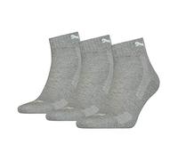 Puma Unisex Socken Cushioned Quarter 3er-Pack Grau 35-38