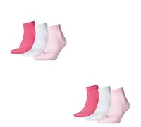 PUMA Socken Quarter Sneakers Damen, 6er Pack, Größen 35-42 (Pink/Weiß/Rose (422), 35-38 (UK 2,5-5))