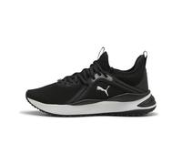 Sneaker PUMA "SOFTRIDE Karma Sneakers Damen", Damen, Gr. 38, schwarz, weiß silber metallic, Obermaterial: Textil, Synthetik. Futter: Textil. Innensohle: Textil. Laufsohle: Gummi, Synthetik, Schuhe Sne