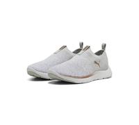 PUMA Damen Softride Remi Slip-on Knit Wn's Road Running Shoe, Ash Gray Puma White Rose Gold, 36 EU