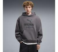 Hoodie PUMA "PUMA Sport Boxy Graphic Fleece Hoodie Herren", Herren, Gr. XXL, moody gray, Obermaterial: 34% Polyester, 66% Baumwolle. Seitentasche - Oben: 100% Baumwolle, relaxed fit, Sweatshirts Hoodi