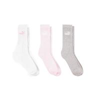 PUMA SPORT CREW UNISEX SOCKEN 3er PACK - WEIß/PINK/GRAU (DE/NL/SE/PL, Numerisch, 39, 42, Regular, Regular, Weiß/Pink/Grau)
