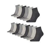 PUMA Plain 3P Quarter Socke, Grau (Anthrazit/L Mel Grey/M Mel Grey), 35-38