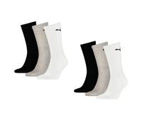 PUMA 18 Paar Socken Cush Crew Sportsocken Tennis Socken Unisex, Farbe:803 - grey/white/black, Socken & Strümpfe:43-46