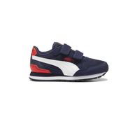 PUMA St Runner V4 Kinder-Sneaker für Jungen, Netzstoff, Freizeitschuhe, Blau, Puma Marineblau-Puma-Weiß-Puma-Rot, 12 Little Kid