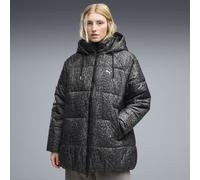 Winterjacke PUMA "Style Relaxed Steppjacke Damen", Damen, Gr. S, grau (schwarz), Obermaterial: 100% Polyester. Futter: 100% Polyester. Füllung: 100% Polyester. Seitentasche - Unten: 100% Polyester, Ja
