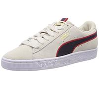 PUMA Suede Classic Sport Stripes, Unisex Sneaker, Beige (Vaporous Gray-Ribbon RED-Peacoat 01), 36 EU (3.5 UK)