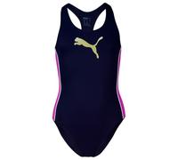 Badeanzug PUMA "PUMA SWIM GIRLS T7 SWIMSUIT 1P", Mädchen, Gr. 128, N-Gr, navy, electric orchid, Obermaterial: 82% Polyester, 18% Elasthan, Badeanzüge Badeanzug (29644648-128) navy, electric orchid