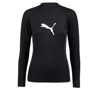 Bade-Shirt PUMA, Damen, Gr. S, N-Gr, schwarz, Obermaterial: 80% Polyester, 20% Elasthan, unifarben, sportlich, Bikini-Oberteile, mit kontrastreichen Logodruck (67943033-S) schwarz