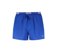 Badeshorts PUMA "PUMA SWIM MEN LOGO SHORT SHORTS 1P", Herren, Gr. M, N-Gr, blau (ultra blau), Web, Obermaterial: 100% Polyester, Badehosen Badeshorts, Seitentaschen, Gesäßtasche mit Reißverschluss, Ko