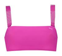 Bandeau-Bikini-Top PUMA "PUMA SWIM WOMEN BANDEAU TOP", Damen, Gr. M, N-Gr, electric orchid, Obermaterial: 80% Polyamid, 20% Elasthan, Bikini-Oberteile, breite, verstellbare Träger mit Logoschriftzug (