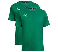 2er Sparpack PUMA TeamGoal 23 Jungen & Mädchen Sport-Shirt Baumwoll-Shirt mit Logo-Patch T-Shirt 656709 05 Grün 164