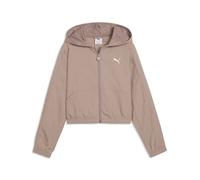 Kapuzensweatjacke PUMA "T7 Kurze Jacke Mädchen", Mädchen, Gr. 140, sandstone beige, Obermaterial: 100% Nylon. Kapuzenfutter: 100% Polyester, Sweatjacken (68490245-140) sandstone beige