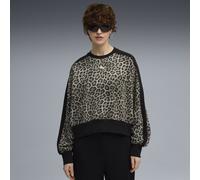 Sweatshirt PUMA "T7 Leo Luxe Oversized Sweatshirt Damen", Damen, Gr. XS, schwarz, Obermaterial: 68% Baumwolle, 32% Polyester; Rippe: 3% Elasthan, 97% Baumwolle, oversize, Rundhals, Langarm, Sweatshirt