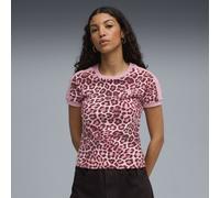 Puma T7 Leo Luxe Slim T-Shirt Damen | Mit Plain | Poised Pink/Ruby Shimmer | Größe: L Pink