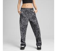PUMA T7 LEO LUXE Straight Hose mit Allover-Print Damen, Kleidung, Schwarz, XS Black
