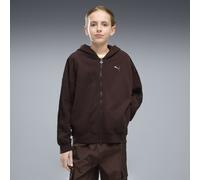 Sweatjacke PUMA "T7 Midnight Shadow Oversized Jacke mit Reißverschluss Mädchen", Mädchen, Gr. 128, chocolate fondue braun, Obermaterial: 100% Baumwolle. Kapuzenfutter: 100% Baumwolle. Rippe: 97% Baumw