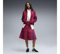 PUMA T7 Pleated Tartan-Midirock Damen, Kleidung, Rot, S