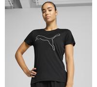 PUMA TAD ESSENTIALS Meliertes Logo-T-Shirt Damen, Kleidung, Schwarz, XS Black