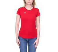 PUMA TeamGoal23 Damen T-Shirt Sport-Shirt Baumwoll-Shirt mit Logo-Patch Fitness-Shirt 657085 01 Rot M