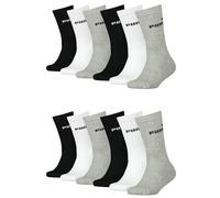 PUMA Tennissocken Crew Kinder Tennis Socken Sportsocken Unisex für Mädchen und Jungen 12 Paar, Farbe:Black/White/Grey, Socken & Strümpfe:35-38