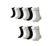 PUMA Tennissocken Crew Kinder Tennis Socken Sportsocken Unisex für Mädchen und Jungen 15 Paar, Farbe:Black/White/Grey, Socken & Strümpfe:35-38
