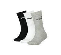 PUMA Tennissocken Crew Kinder Tennis Socken Sportsocken Unisex für Mädchen und Jungen 6 Paar, Farbe:Black/White/Grey, Socken & Strümpfe:31-34