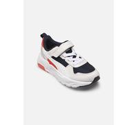 Sneaker PUMA "Trinity 2 LT Sneakers Kinder", Damen, Gr. 31, navy weiß feather gray rot fire blau, Obermaterial: Textil, Synthetik; Futter: Textil; Innensohle: Textil; Laufsohle: Gummi, Synthetik, Schu
