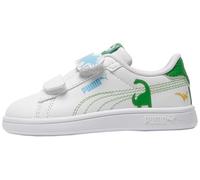 Sneaker PUMA "Smash 3.0 Dino Sneakers Kinder", Damen, Gr. 24, weiß grün fruit vibrant blau, Obermaterial: Textil, Synthetik; Futter: Textil; Innensohle: Textil; Laufsohle: Gummi, Schuhe Sneaker (60080
