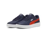 Sneaker PUMA "COURT CLASSIC CLEAN JR", Mädchen, Gr. 37, blau (puma navy, rot flash), Synthetik, Schuhe Sneaker, für Streetwear und Sportmode, angenehmes Tragegefühl (93486935-37) puma navy, rot flash