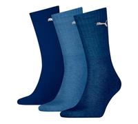 PUMA Unisex Sport-Socken, 3er Pack - Sport Crew Lightweigth, Tennissocken, uni Blau 35-38