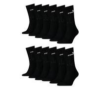 PUMA Unisex Crew Tennissocken Sportsocken Socken für Damen Herren 6 Paar, Farbe:004 - Black/White, Socken & Strümpfe:35-38