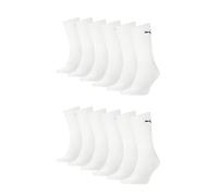 PUMA Unisex Crew Tennissocken Sportsocken Socken für Damen Herren 12 Paar, Farbe:300 - white, Socken & Strümpfe:43-46