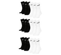 PUMA Unisex Crew Tennissocken Sportsocken Socken für Damen Herren 18 Paar, Farbe:004 - white/black, Socken & Strümpfe:39-42