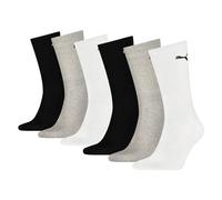 Socken PUMA "PUMA UNISEX CREW SOCK 6P ECOM", Damen, Gr. 35-38, grau (grau combo), Baumwollmischung, Socken Socken, Cat-Logo, Frottee-Sohle, Ripp-Bündchen (71342727-35) grau combo