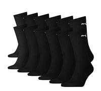 PUMA Unisex Crew Tennissocken Sportsocken Socken für Damen Herren 6 Paar, Farbe:200 - black, Socken & Strümpfe:47-49