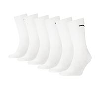 PUMA Unisex Crew Tennissocken Sportsocken Socken für Damen Herren 6 Paar, Farbe:300 - white, Socken & Strümpfe:39-42