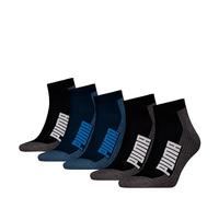 PUMA Unisex Cushioned Quarter, Blue/Black-New, 35/38 (5er Pack)
