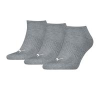 Sneakersocken PUMA "PUMA UNISEX CUSHIONED SNEAKER 3P", Damen, Gr. 43-46, grau (middle grau melange), Baumwollmischung, elastisch, Socken Sneakersocken, mit Frottee (37345130-43) middle grau melange