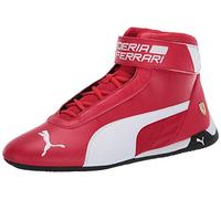 PUMA Unisex-Erwachsene Ferrari R-Cat Mid Sneaker, Rosso Corsa White Schwarz, 45 EU
