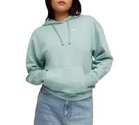 Kapuzensweatshirt PUMA "ESS COMFORT HOODIE FL (S)", Damen, Gr. XL, light moss, Fleece, Obermaterial: 66% Baumwolle, 34% Polyester, unifarben, comfort fit normal, Rundhals, Sweatshirts, mit Kängurutasc