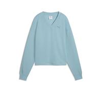 PUMA Damen Sweatshirt ESS ELEVATED Comfort V-neck Crew DK (691816) M Blau