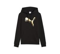 PUMA Unisex ESS METALLIC Hoodie FL Kapuzenpullis, PUMA Black-Metallic Gold,