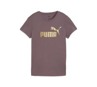PUMA Essentials Metallic No. 1 Logo T-Shirt Damen 88 - raisin/metallic gold M