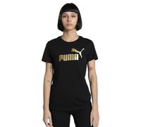 PUMA ESS Metallisch No. 1 Logo T-Shirt Damen, Kleidung, Schwarz, M Black
