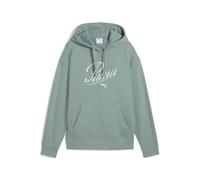 PUMA Essentials Script Comfort French Terry Hoodie Damen 30 - green moon L