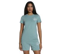 Puma ESS SCRIPT T-Shirt Damen | Mit Print | Green Moon | Größe: S Green